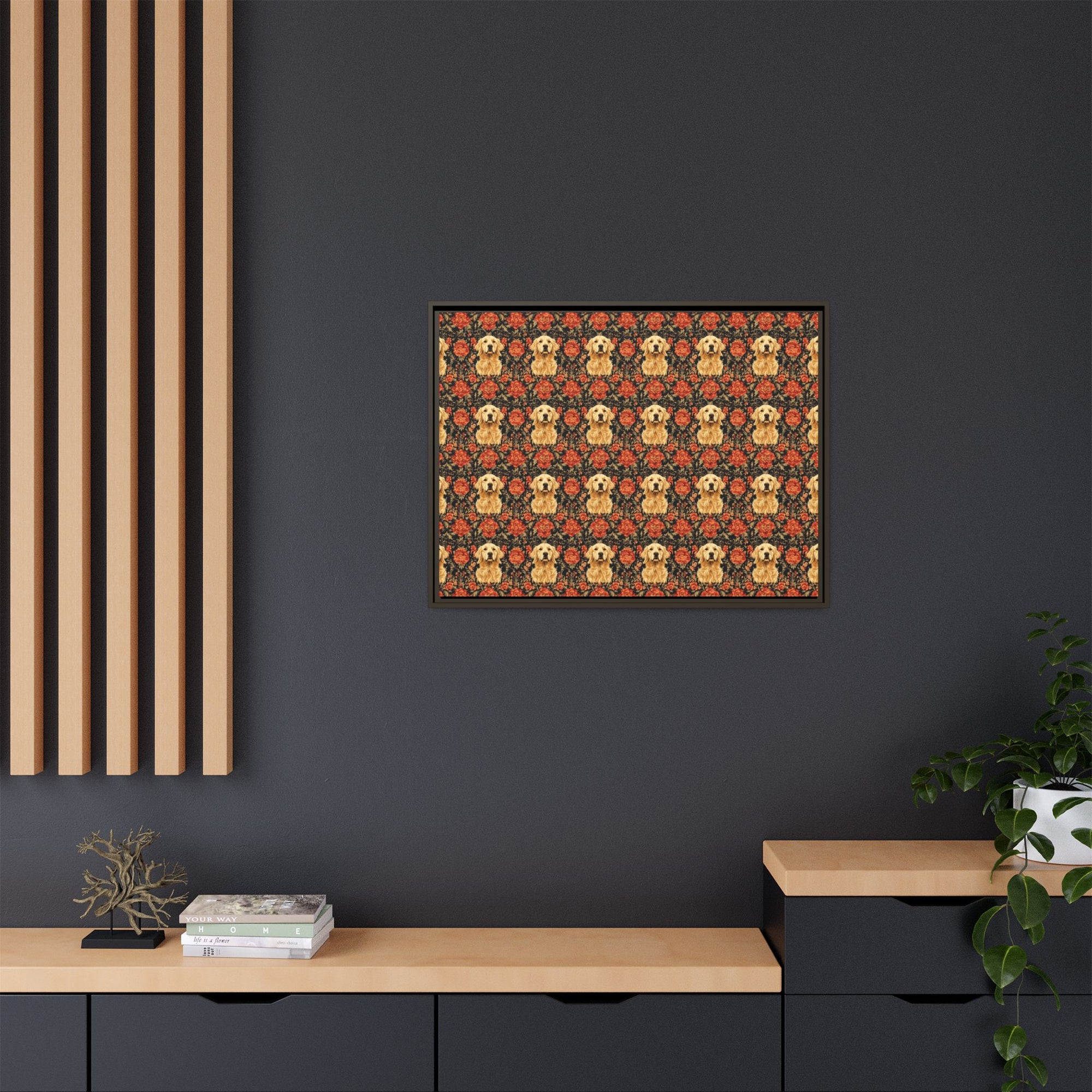 Golden Pawsatronic Tapestry Matte Canvas, Framed