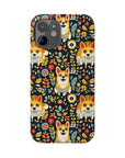 Corgi Rainbow Vine Dream Slim Phone Cases