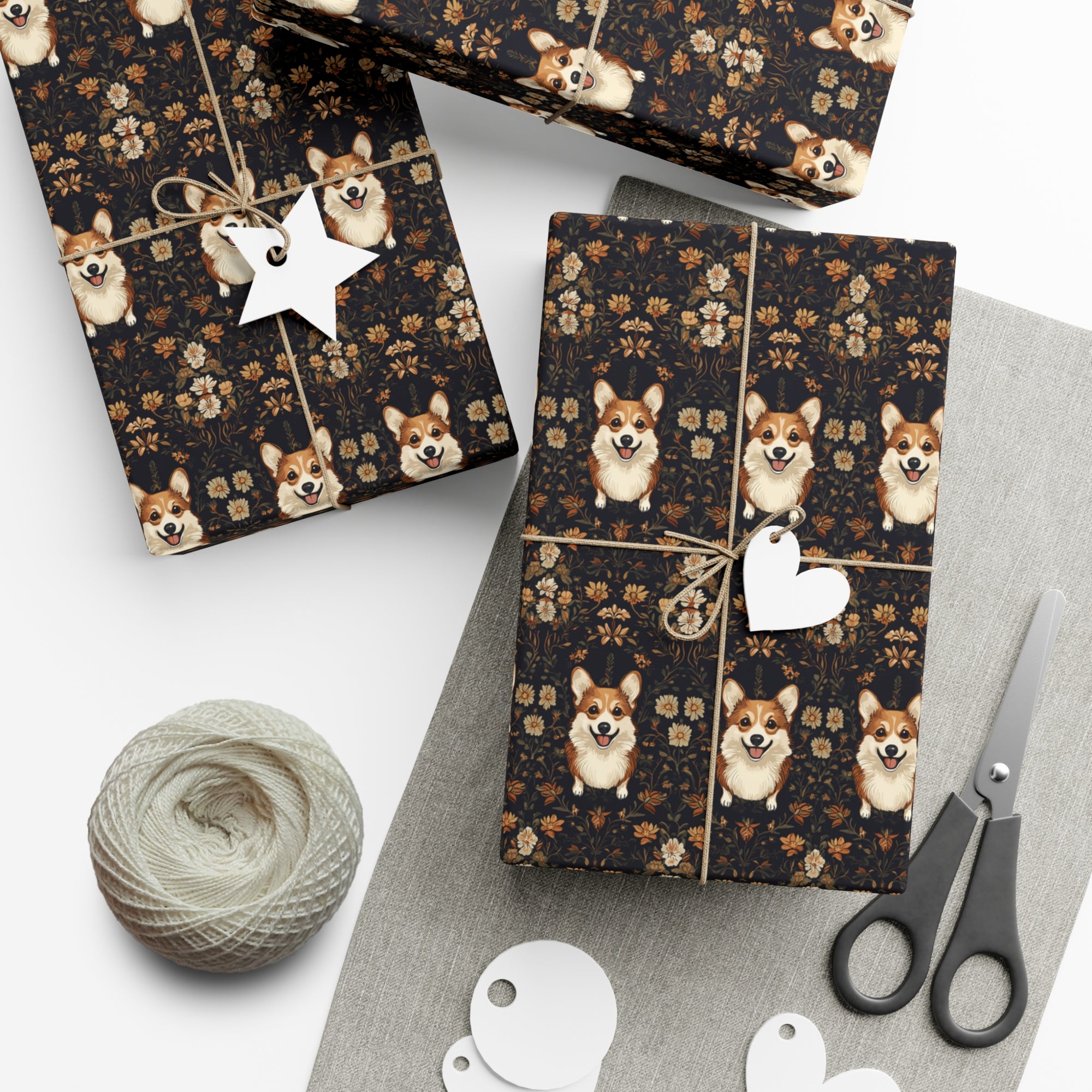 Nighttime Corgi Glow Stride Gift Wrap Papers