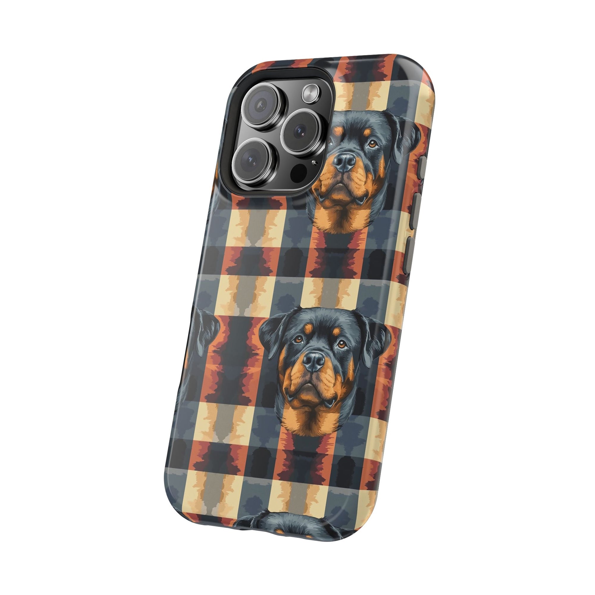 Pawsome Rottweiler Royalty Plaid Magnetic Tough Cases