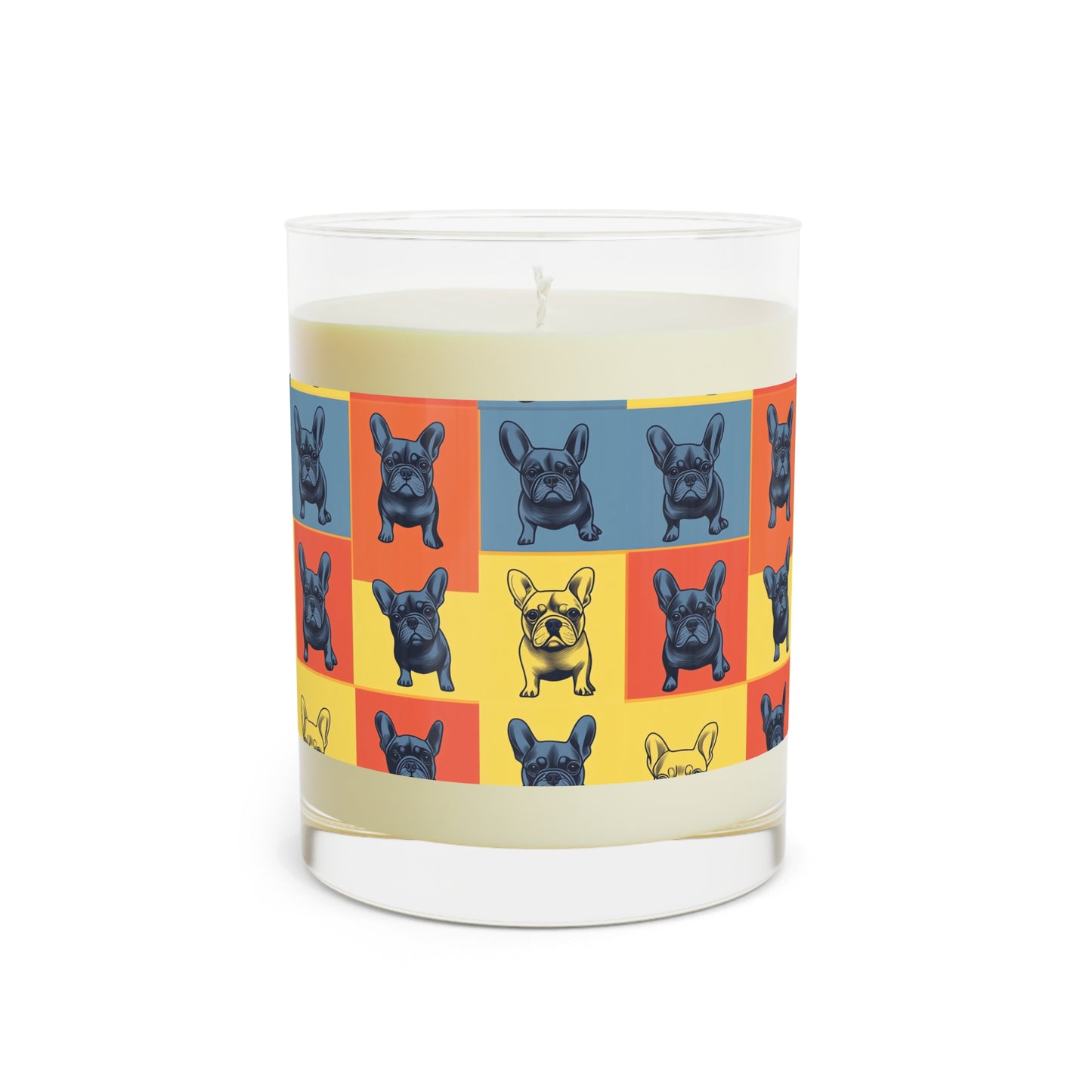 Frenchie Pop Art Pawfection Grid Scented Candle