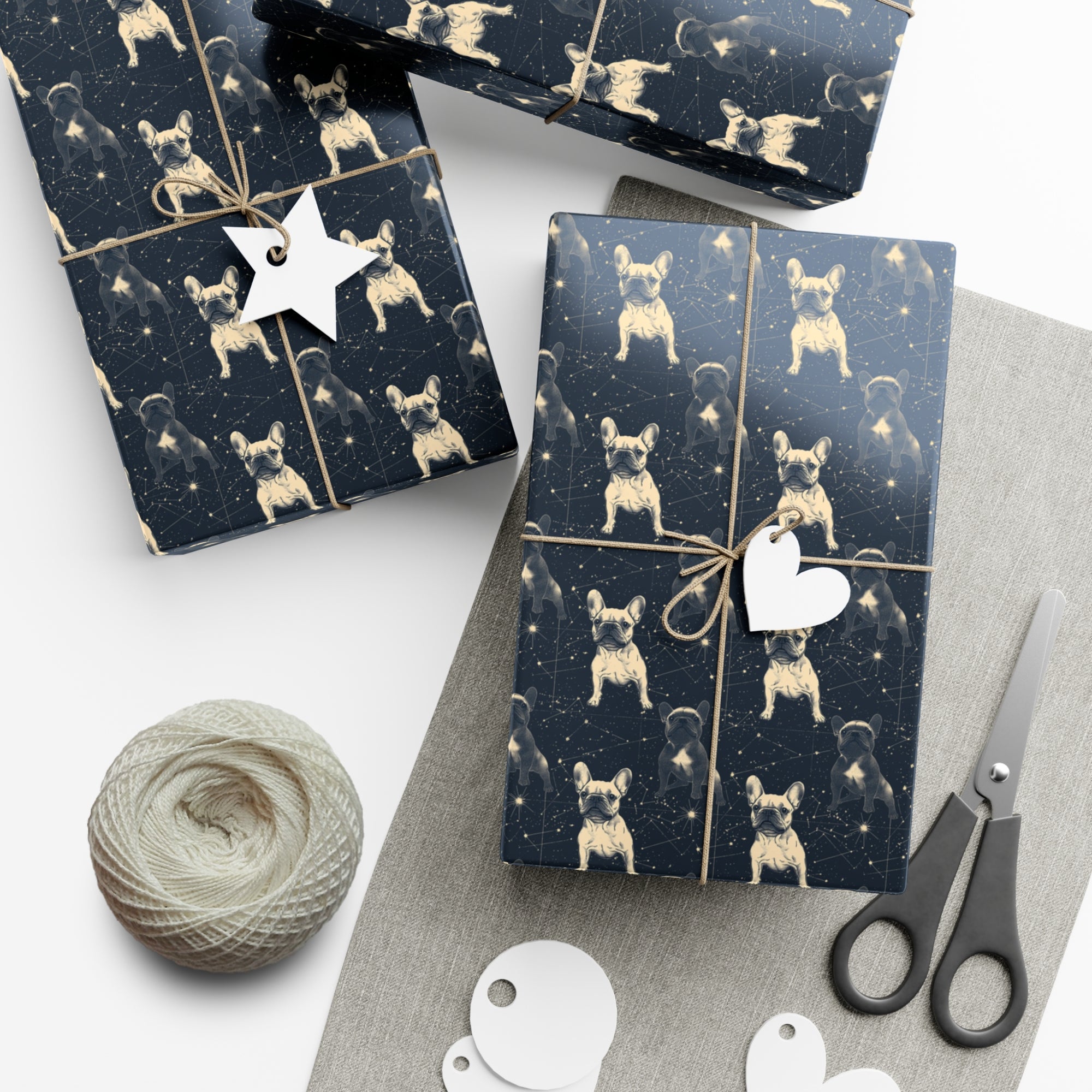 Frenchie Celestial Soar Gift Wrap Papers