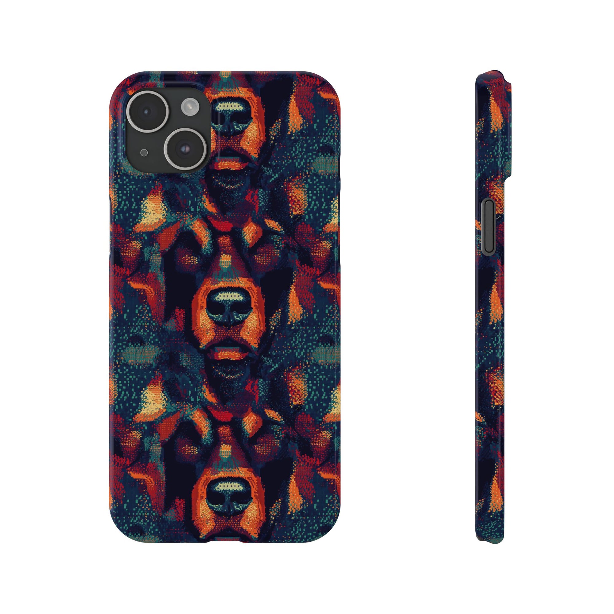 Rustic Rottie Charm Slim Phone Cases