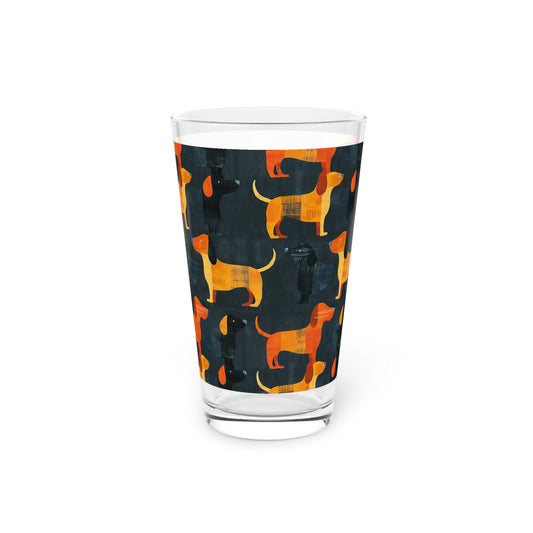 Dapper Dachshund Noir Glow Pint Glass