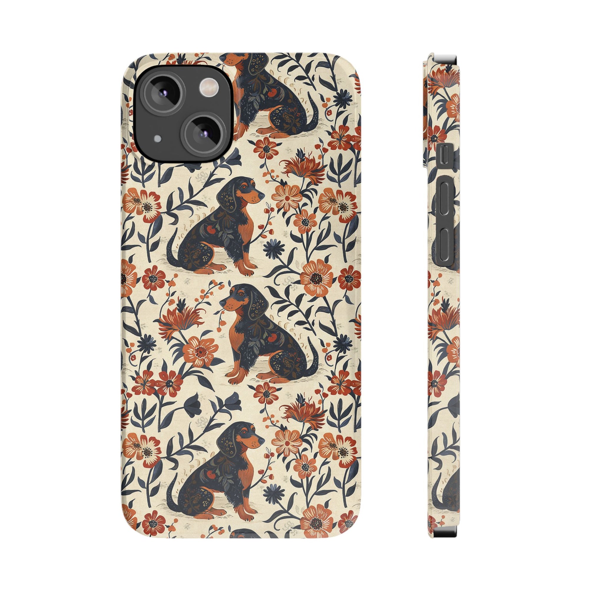 Blossoming Dachshunds Delight Slim Phone Cases