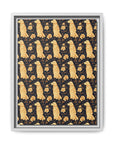 Golden Paws Floral Frenchie Matte Canvas, Framed