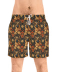 WhimsiWooly Shepherd Spritz Men's Mid-Length Swim Shorts