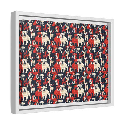 Bulldoggy Bliss Chomper Matte Canvas, Framed