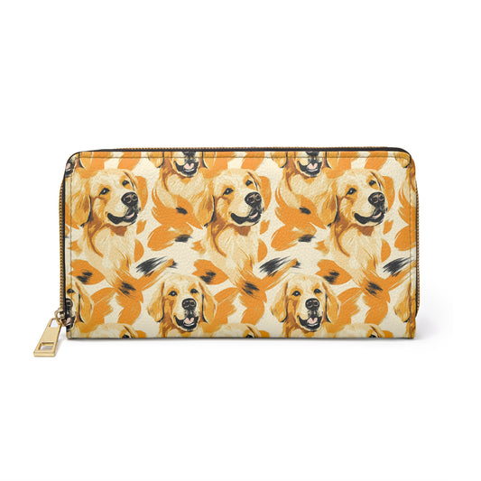 Golden Glitz 'n Glamour Woofwear Zipper Wallet