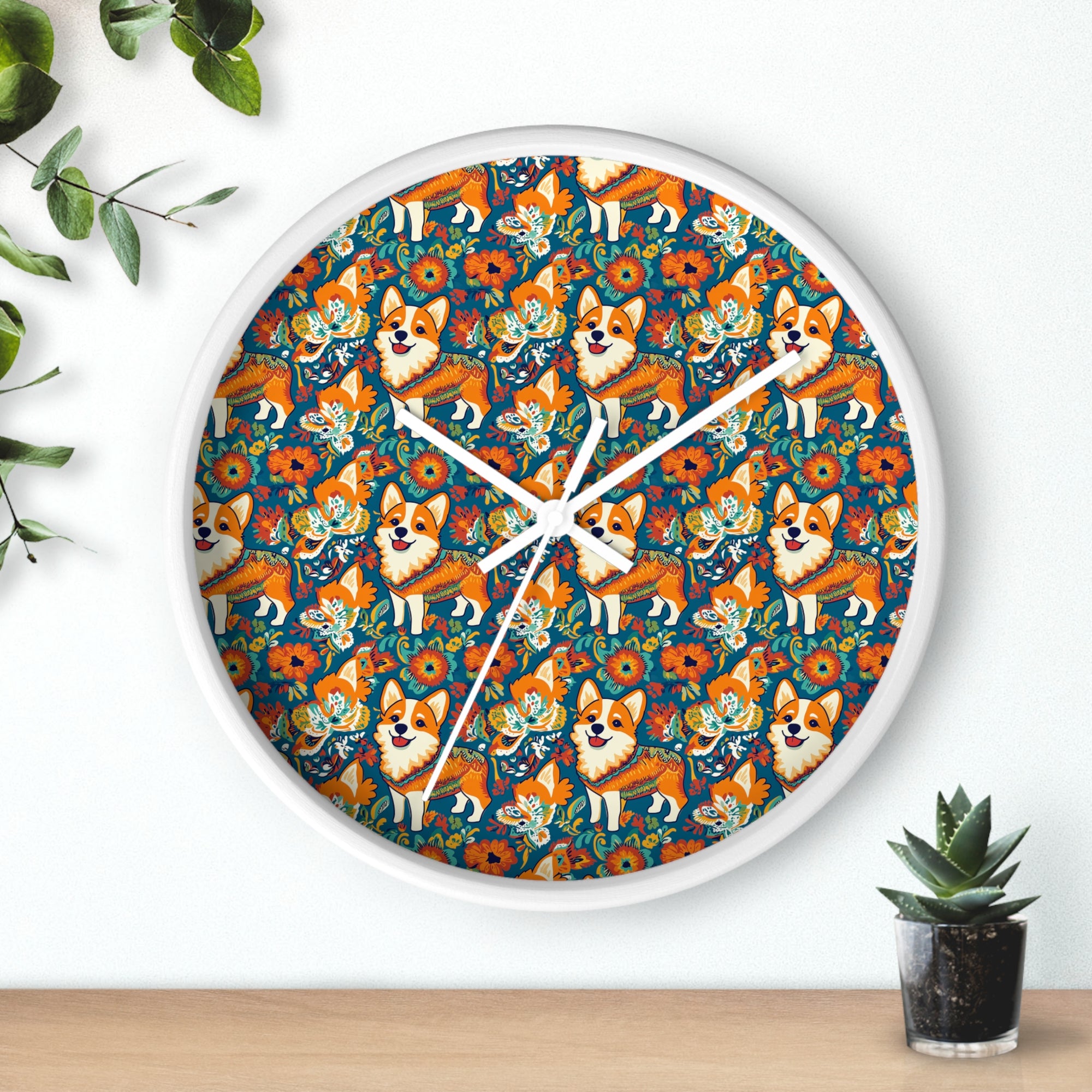 Corgi Carnival Couture Wall Clock