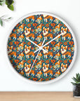 Corgi Carnival Couture Wall Clock