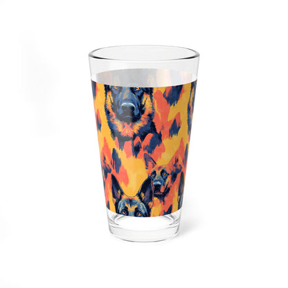 Impressionistic German Shepherds Mixing Glass, 16oz