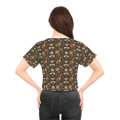 Dazzling Dachsund Blossoms & Foliage Crop Tee