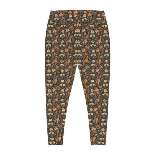 Dazzling Dachsund Blossoms & Foliage Plus Size Leggings