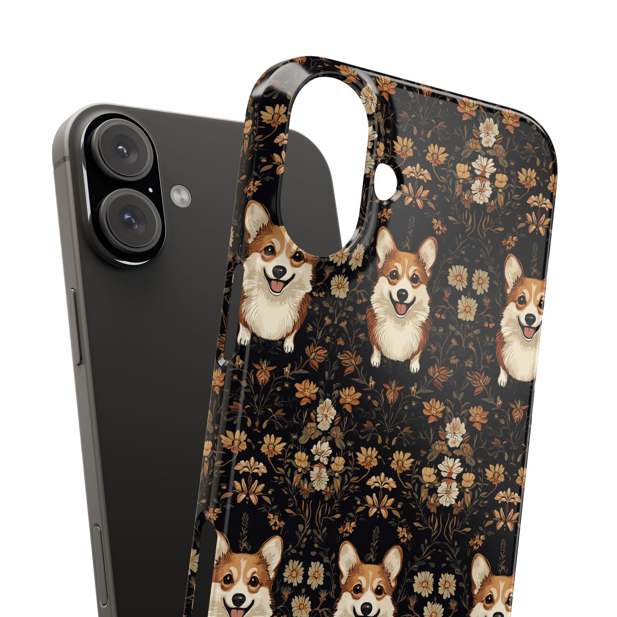 Nighttime Corgi Glow Stride Slim Phone Cases