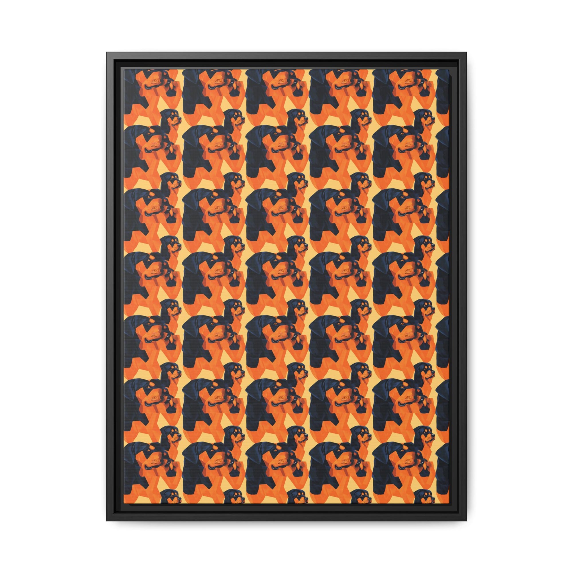 Rottweiler Chic Pawsitivity Matte Canvas, Framed