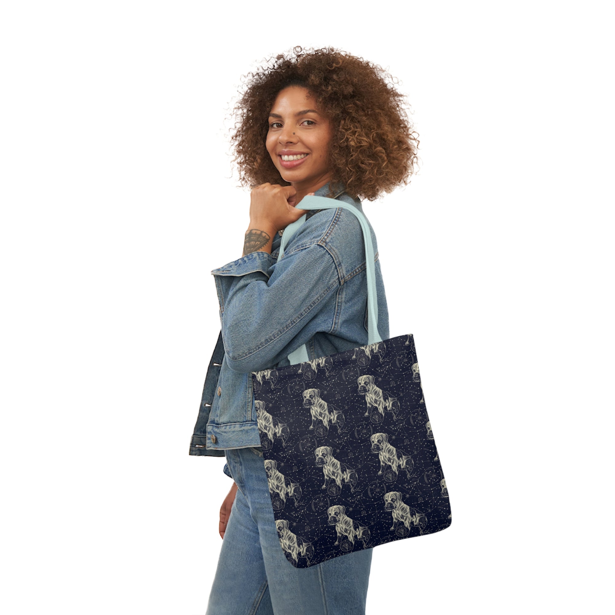 Celestial Boxer Bliss Canvas Tote Bag