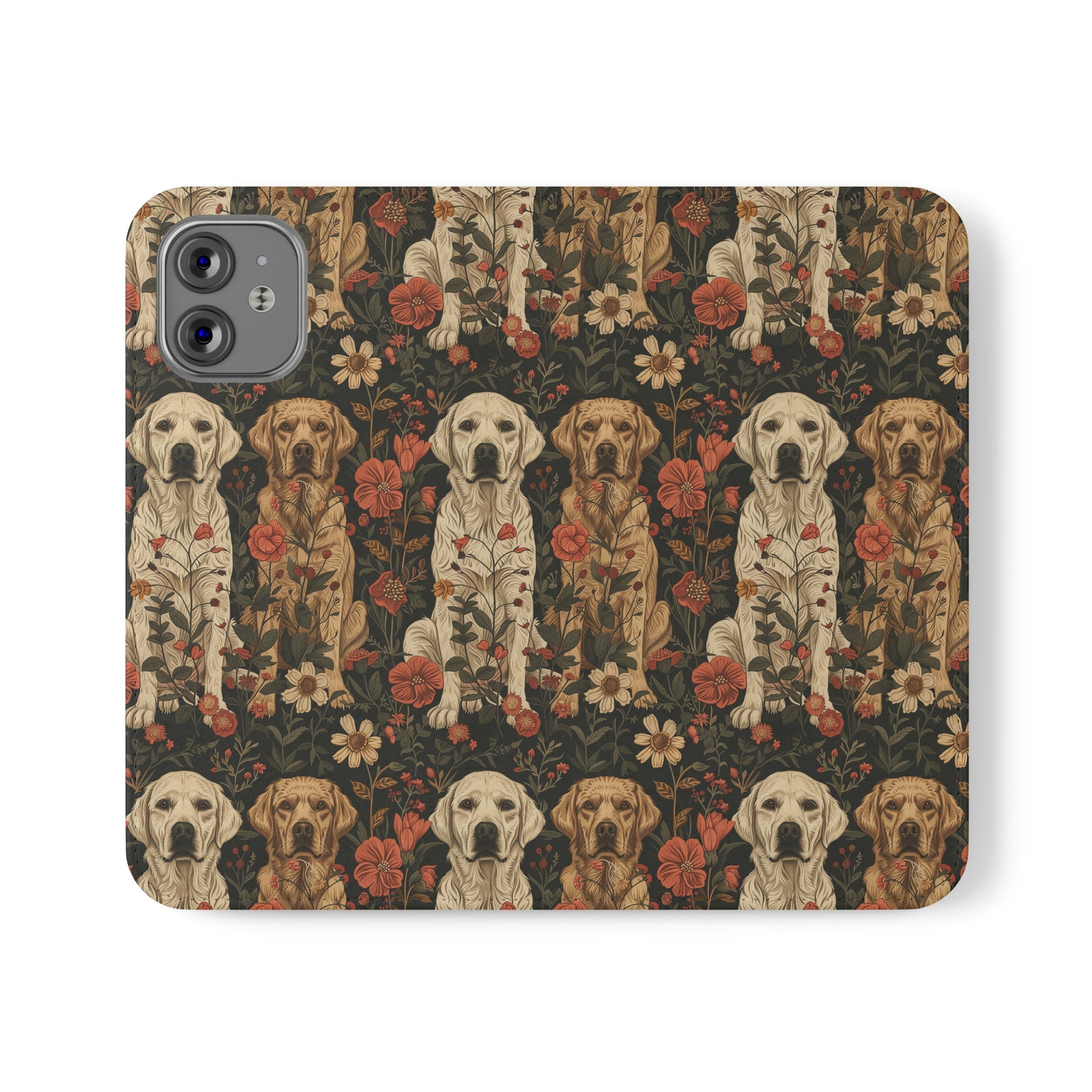 Blossoming Labradors Bouquet Flip Cases