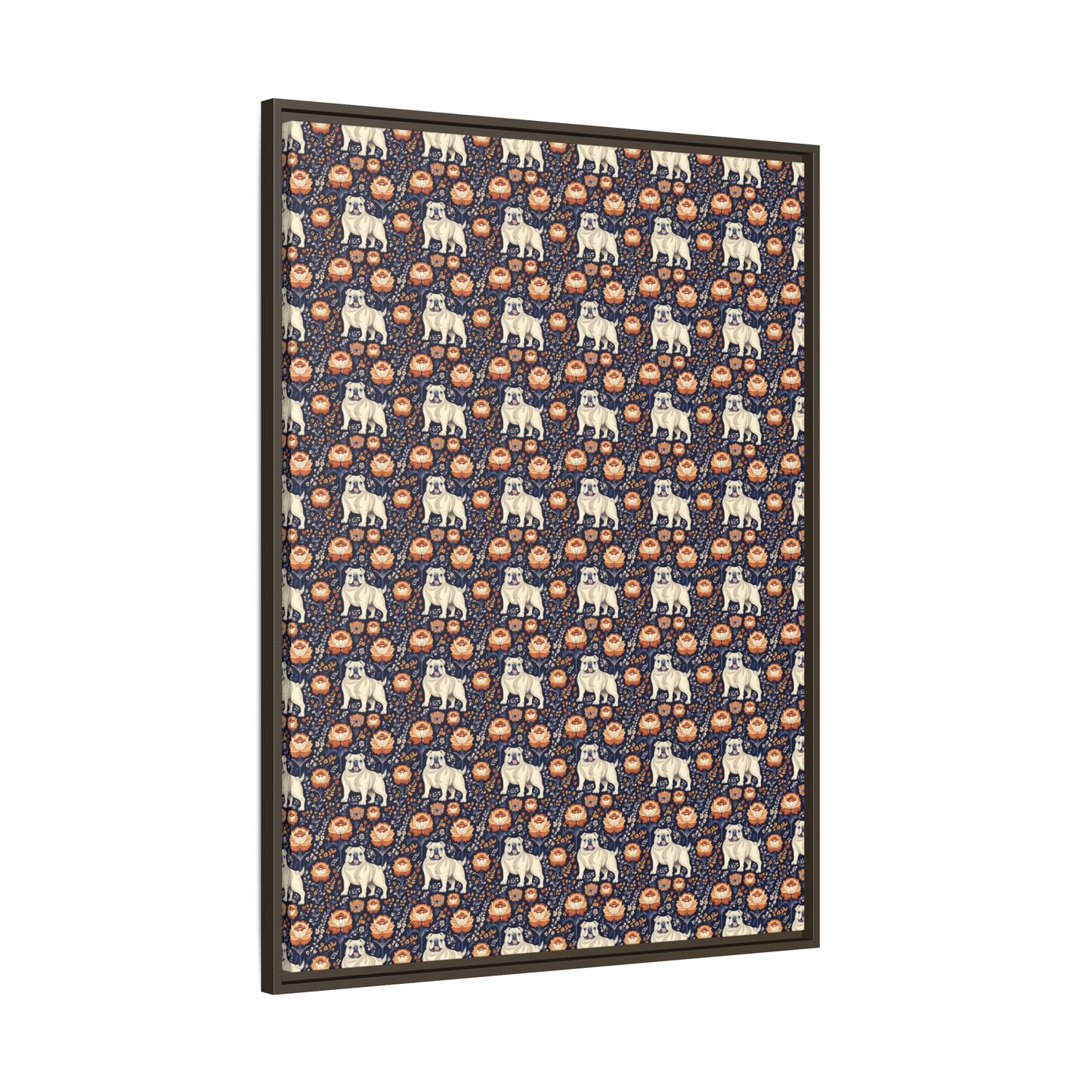 Bulldog Blossom Bonanza Matte Canvas, Framed