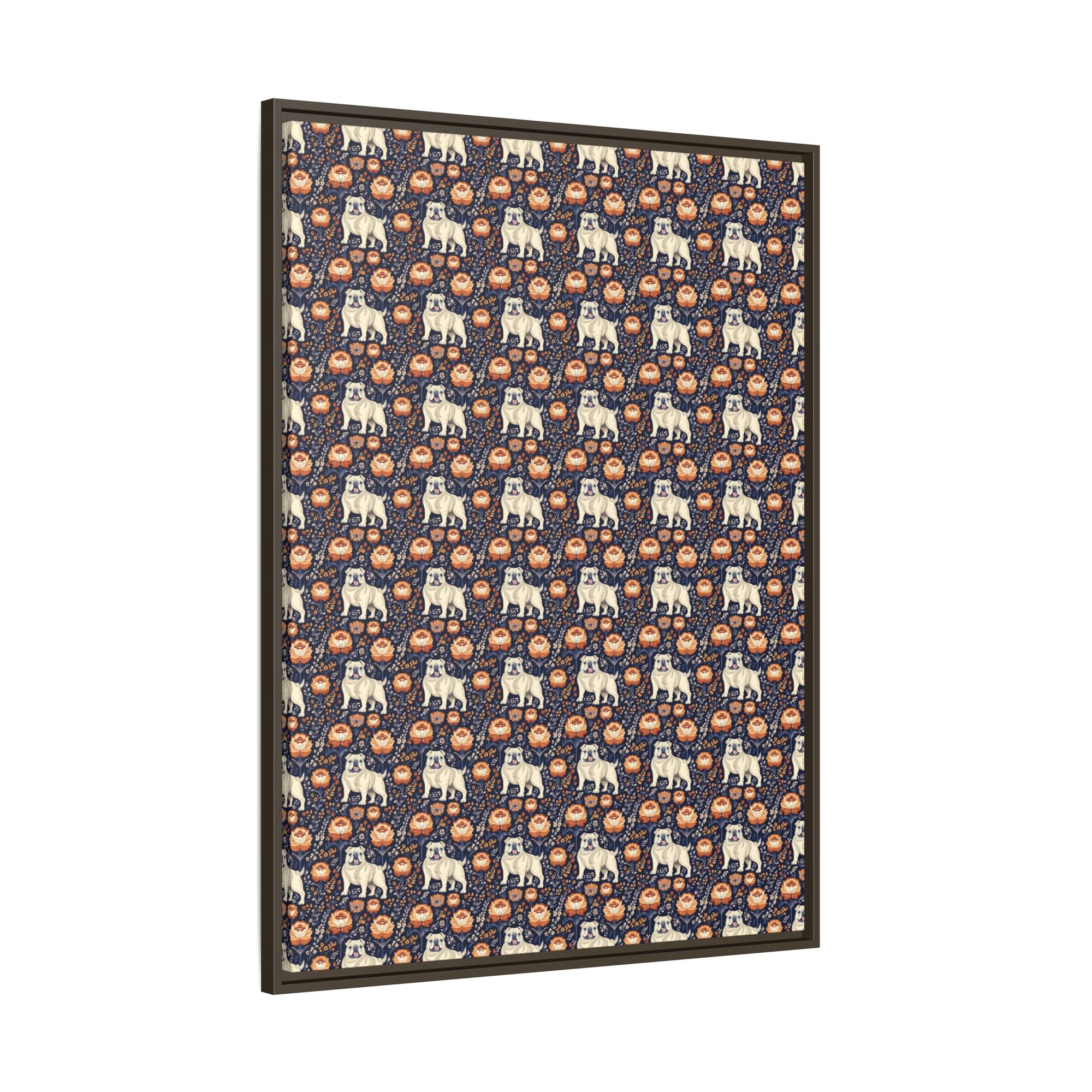 Bulldog Blossom Bonanza Matte Canvas, Framed