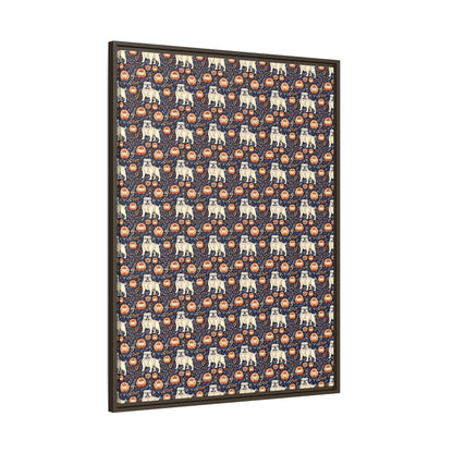 Bulldog Blossom Bonanza Matte Canvas, Framed