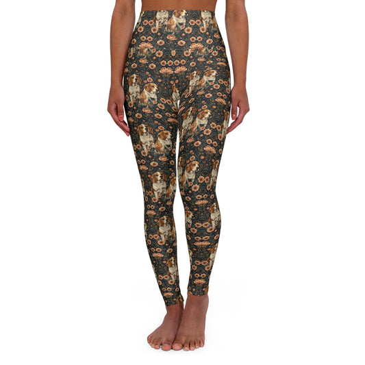 Beagle Blossom Bonanza High Waisted Yoga Leggings