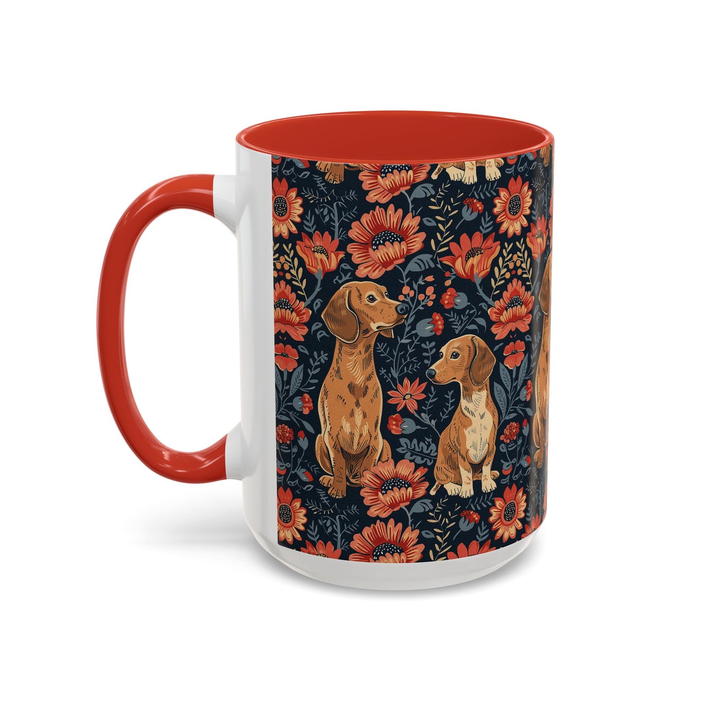 Floral Pawsome Dachsund Delight Accent Coffee Mug