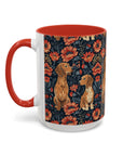 Floral Pawsome Dachsund Delight Accent Coffee Mug