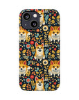 Corgi Rainbow Vine Dream Slim Phone Cases