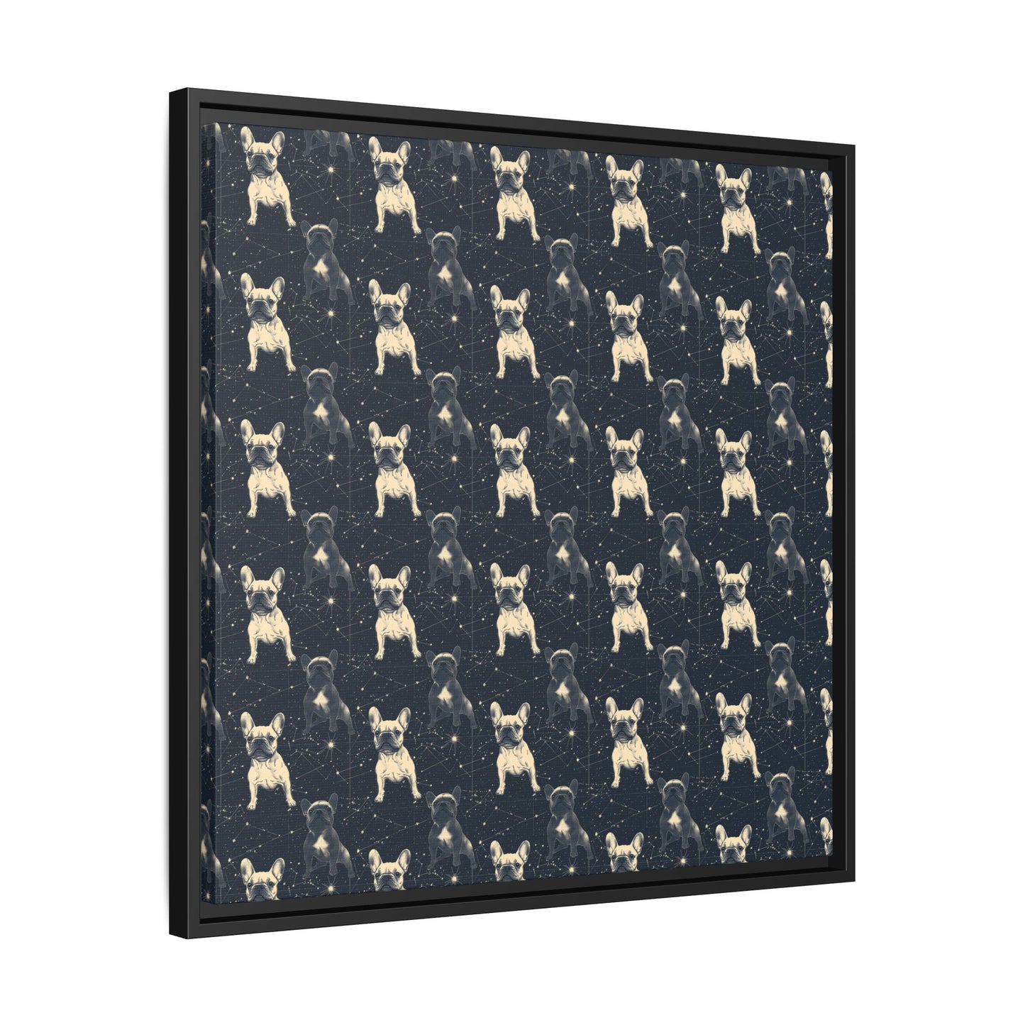 Frenchie Celestial Soar Matte Canvas, Framed