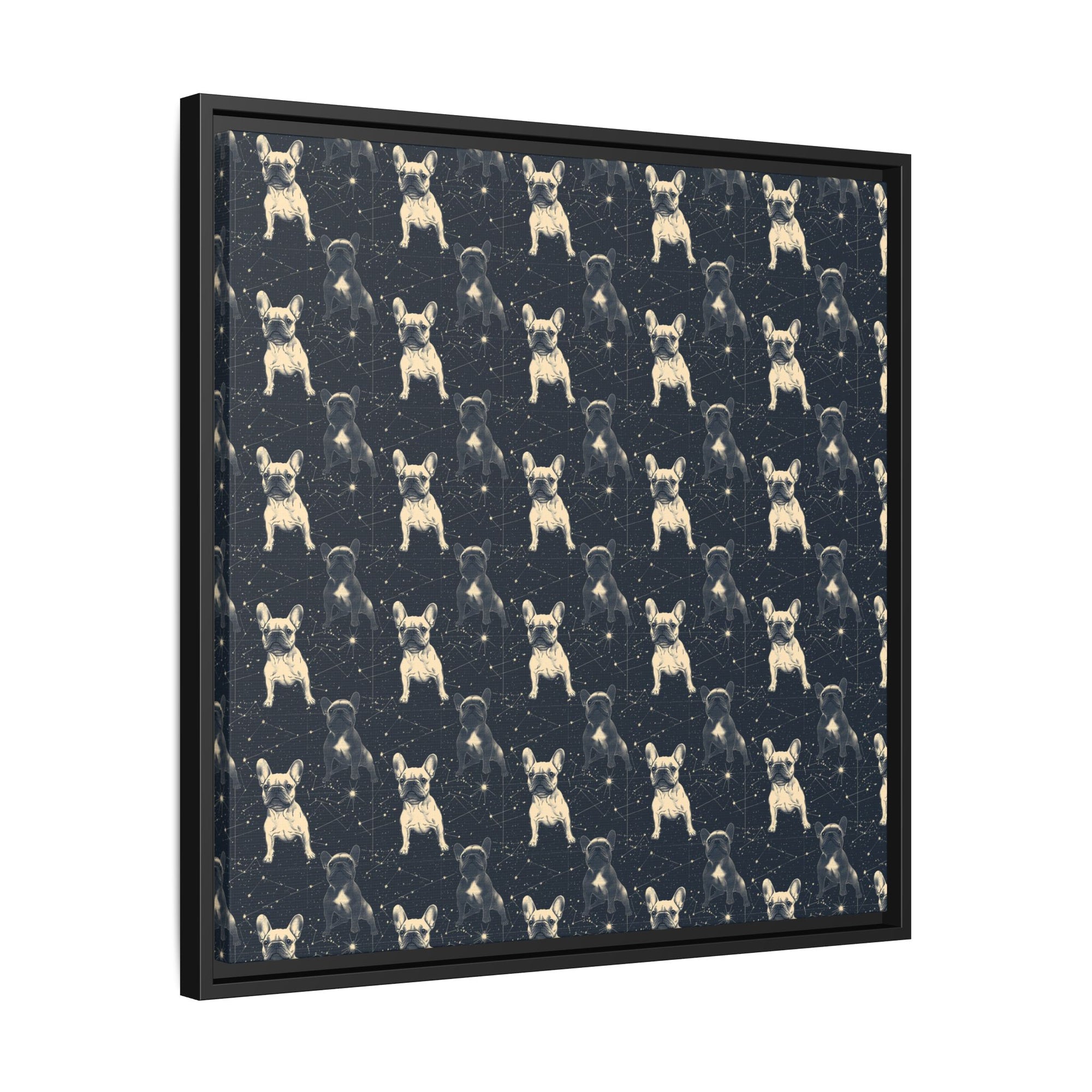 Frenchie Celestial Soar Matte Canvas, Framed