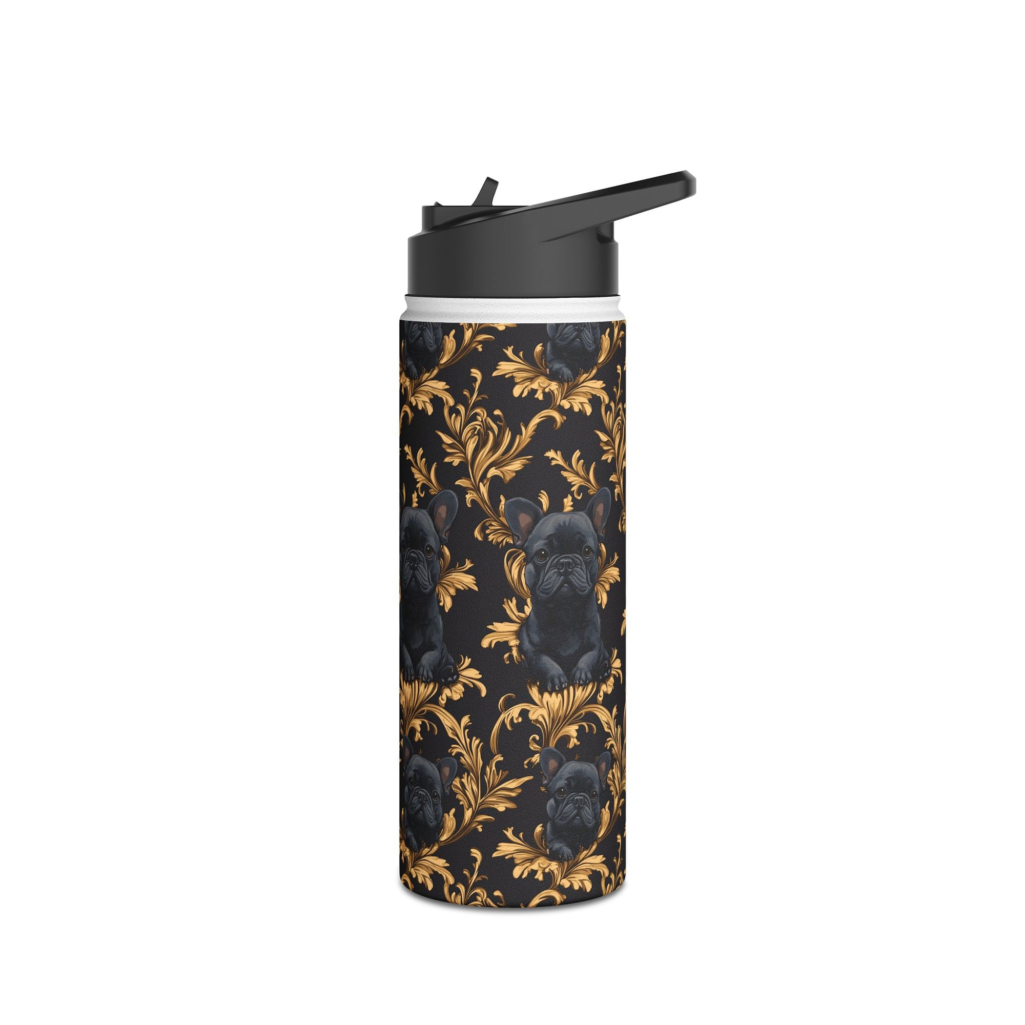 Regal Frenchie Noir Elegance Stainless Steel Water Bottle