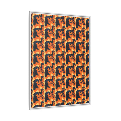 Rottweiler Chic Pawsitivity Matte Canvas, Framed