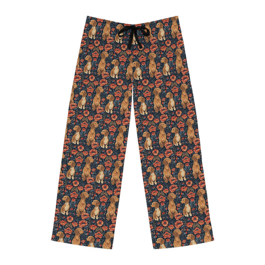 Floral Pawsome Dachsund Delight Men's Pajama Pants