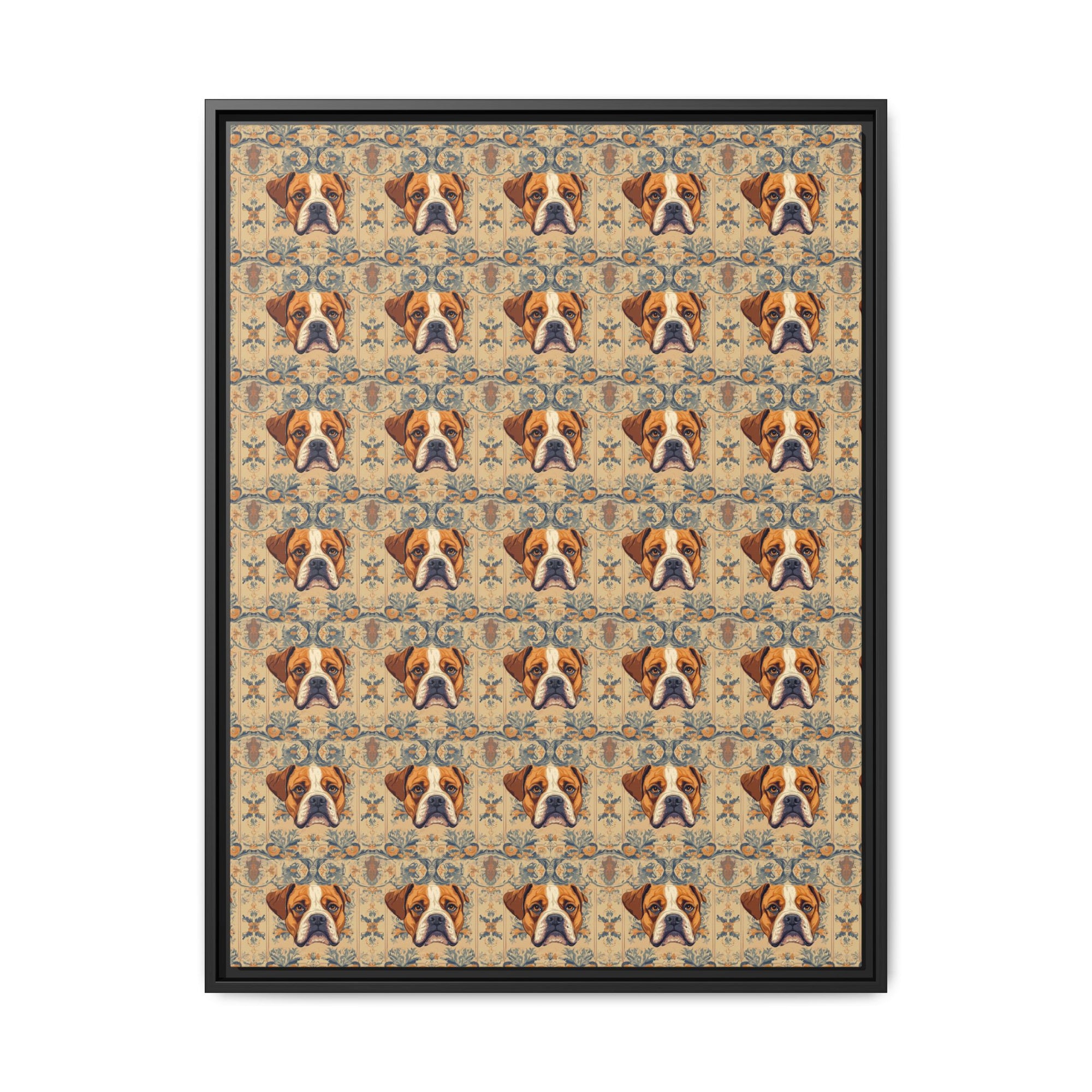 Bowtie Boxer Bliss Matte Canvas, Framed