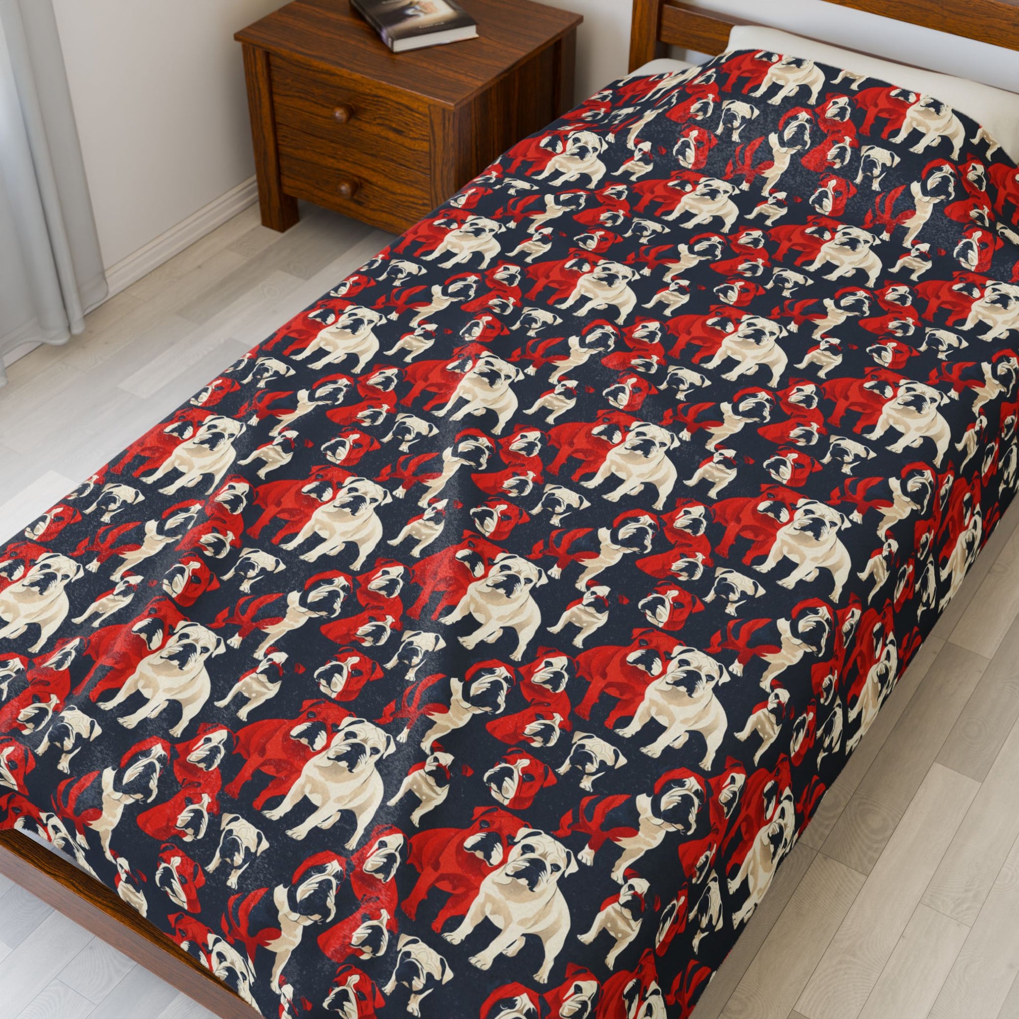Bulldoggy Bliss Chomper Velveteen Plush Blanket
