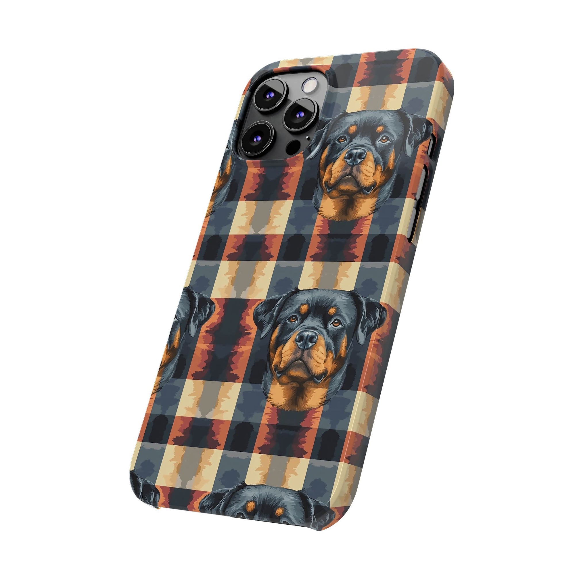 Pawsome Rottweiler Royalty Plaid Slim Phone Cases