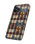 Pawsome Rottweiler Royalty Plaid Slim Phone Cases