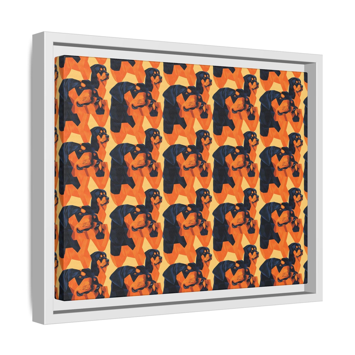 Rottweiler Chic Pawsitivity Matte Canvas, Framed