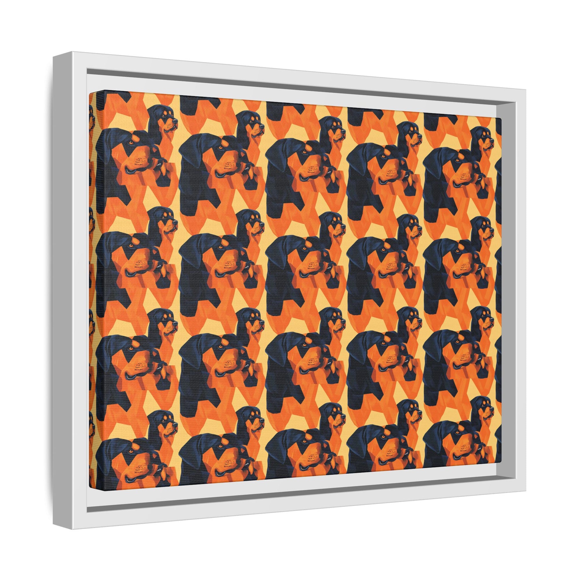 Rottweiler Chic Pawsitivity Matte Canvas, Framed