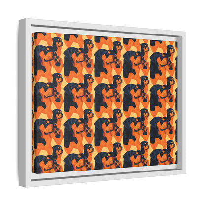 Rottweiler Chic Pawsitivity Matte Canvas, Framed