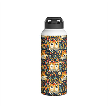 Corgi Rainbow Vine Dream Stainless Steel Water Bottle