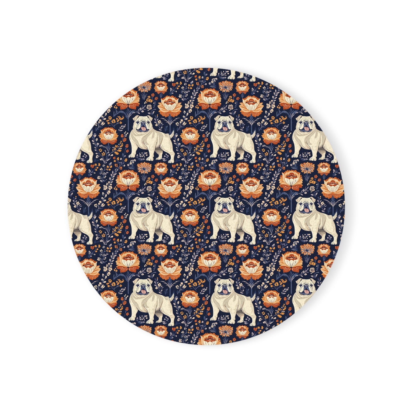 Bulldog Blossom Bonanza Cork Back Coaster