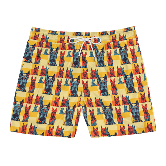 Dane-tastic Marvelous Mutt Mode Men's Mid-Length Swim Shorts