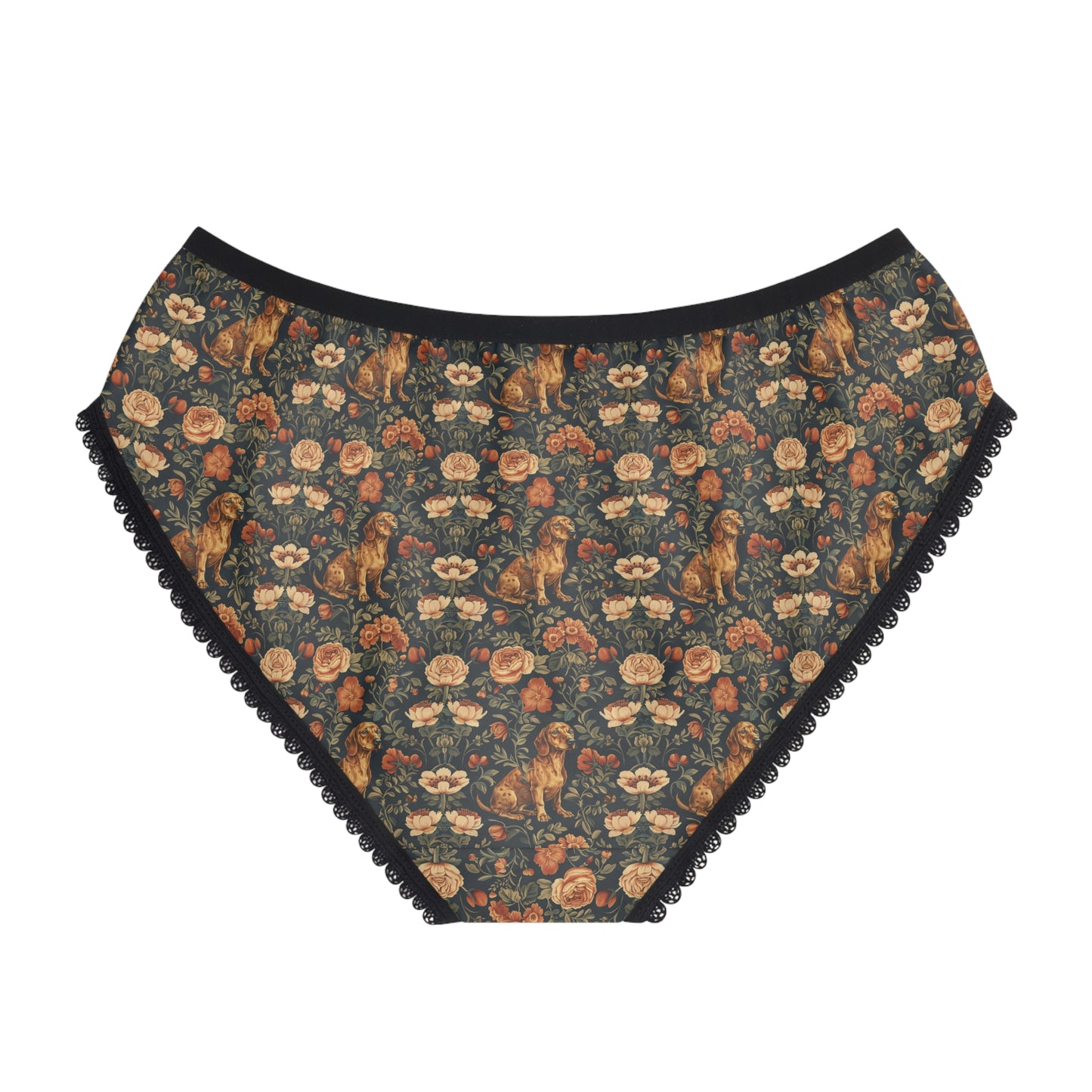 Dazzling Dachsund Blossoms & Foliage Women's Briefs