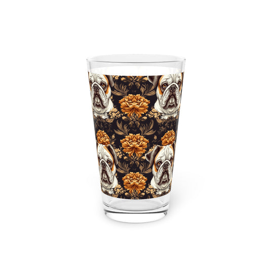 Bloomingly Bulldogistic Bouquet Pint Glass