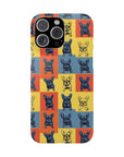 Frenchie Pop Art Pawfection Grid Slim Phone Cases