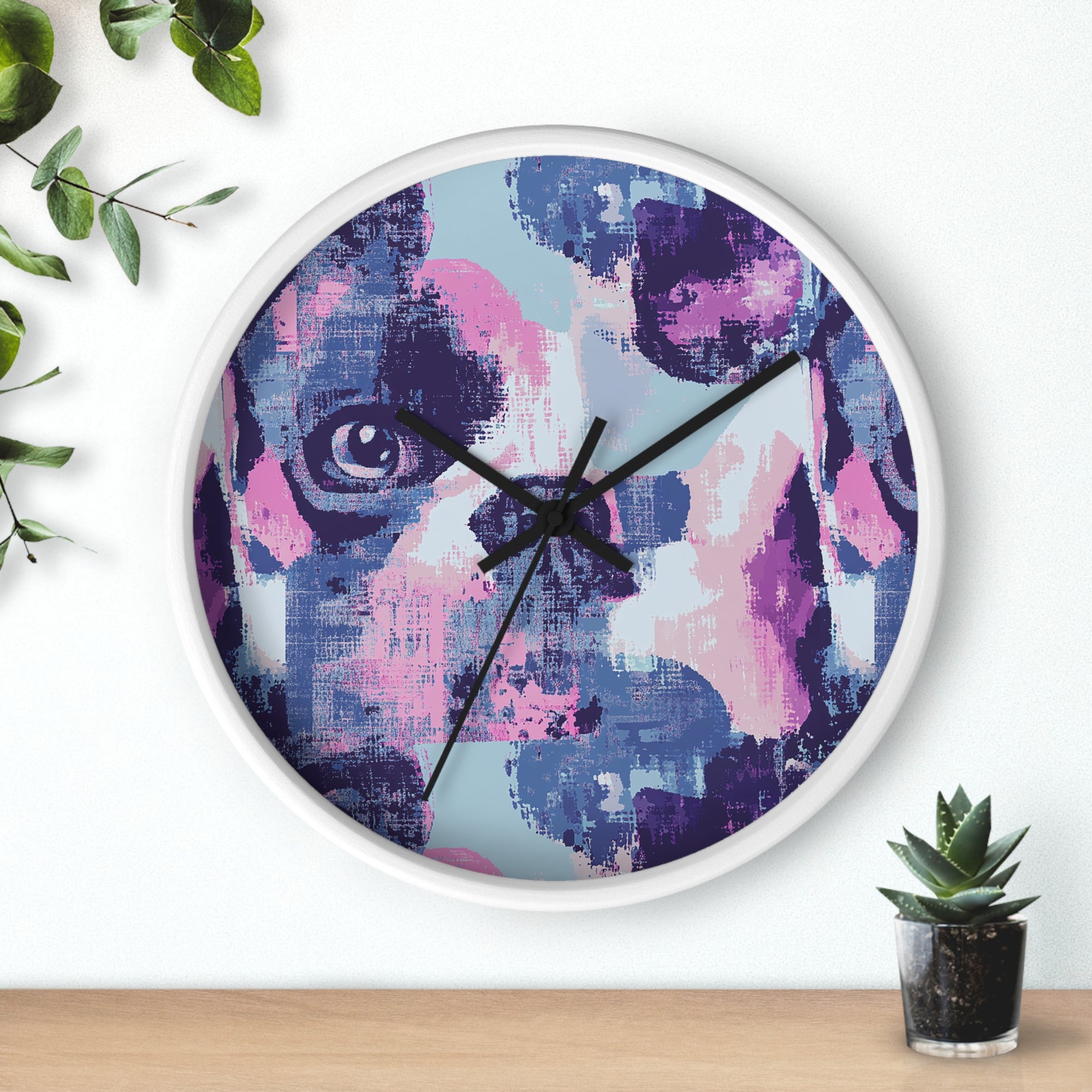 Funky Geometric Boxerista Wall Clock