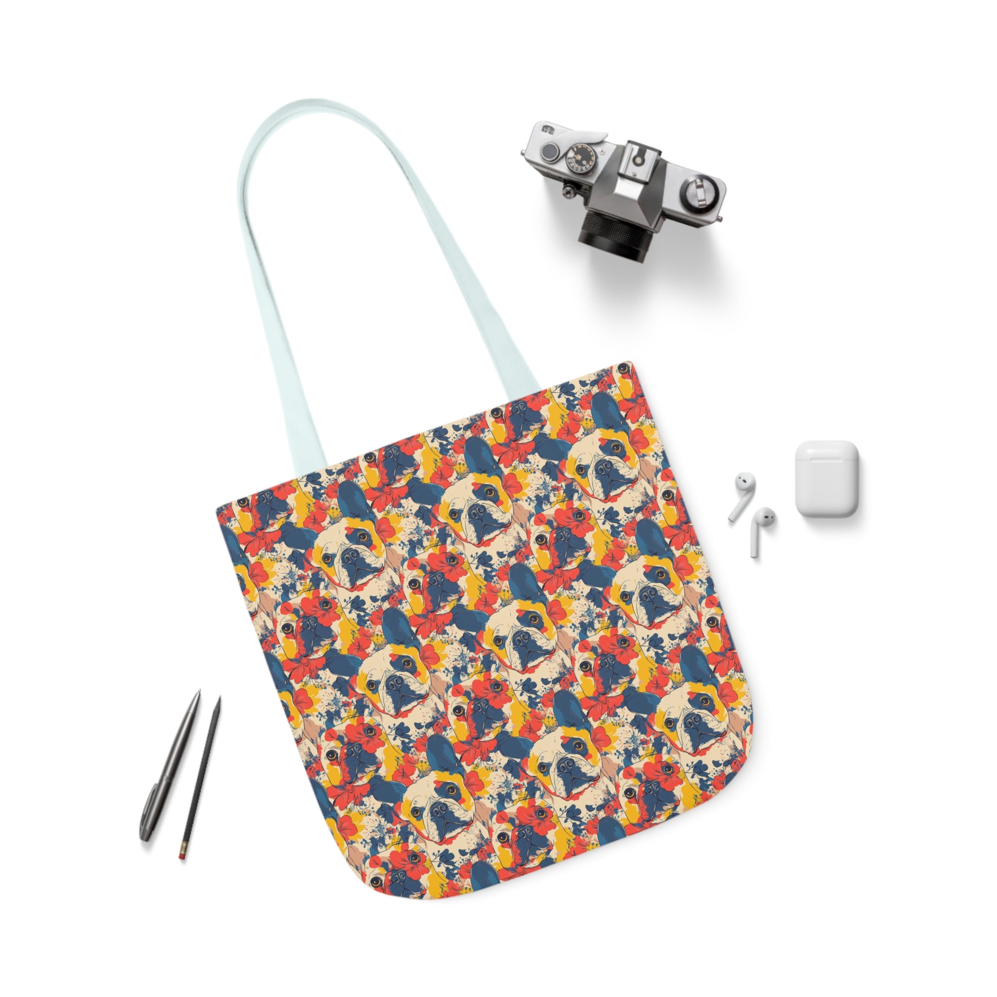 Bloom Pup Frenchietastic Splatter Canvas Tote Bag