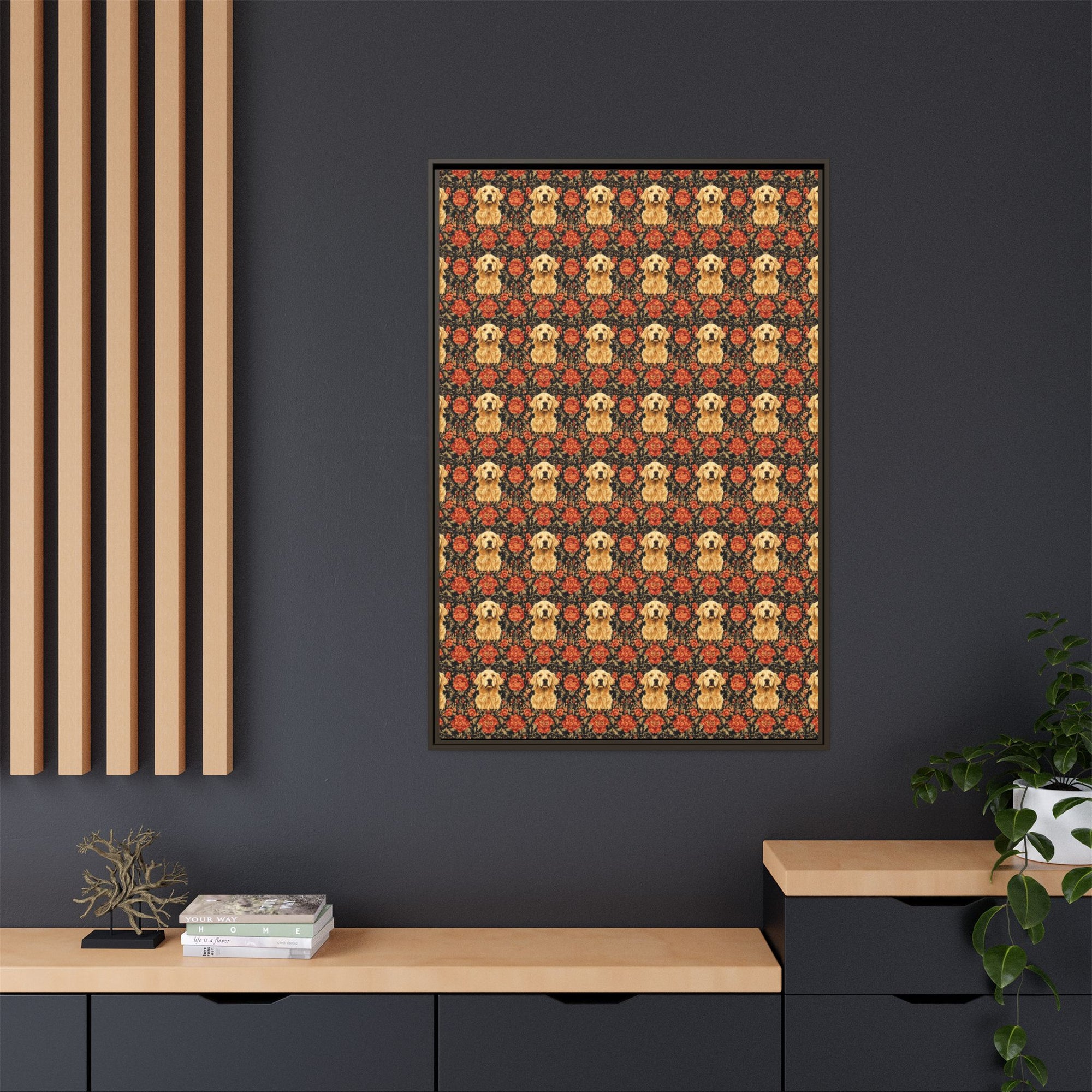 Golden Pawsatronic Tapestry Matte Canvas, Framed